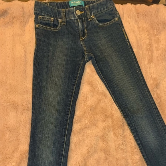 Old Navy Girls Size 8 Adjustable Waist Dark Wash  Skinny Jeans School Clothes - Picture 5 of 6